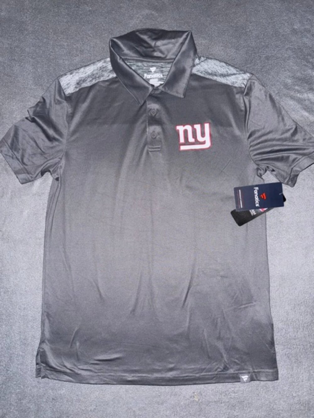 Fanatics Men's Gray/Gray Heather New York Giants Performance Polo Size Medium